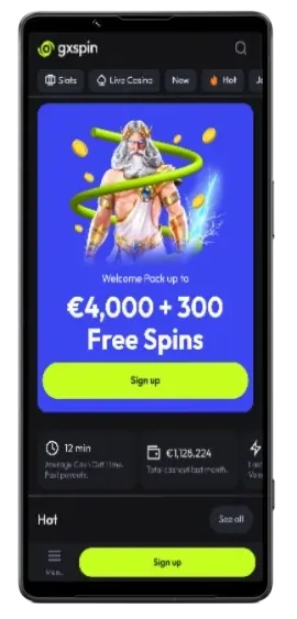 GXspin casino mobiele app